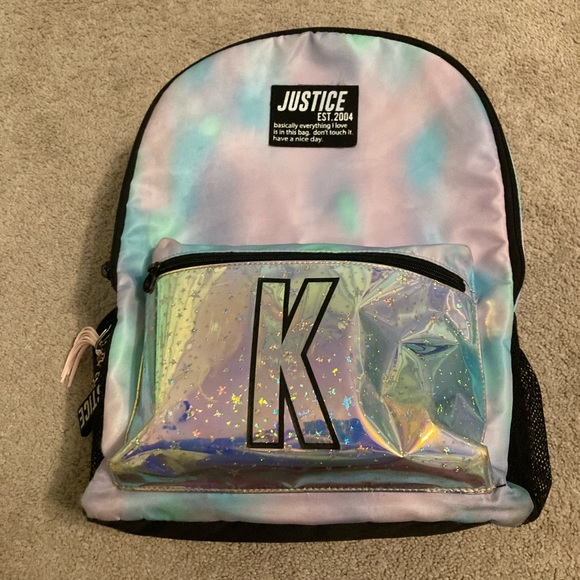 Justice Accessories Justice Backpack With Letter K Initial Poshmark